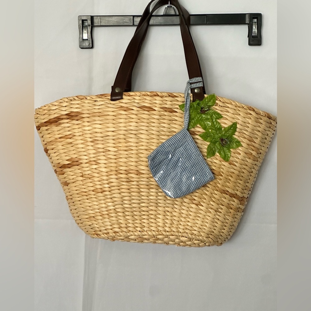 La Rue | Woven Flower Straw Tote Bag